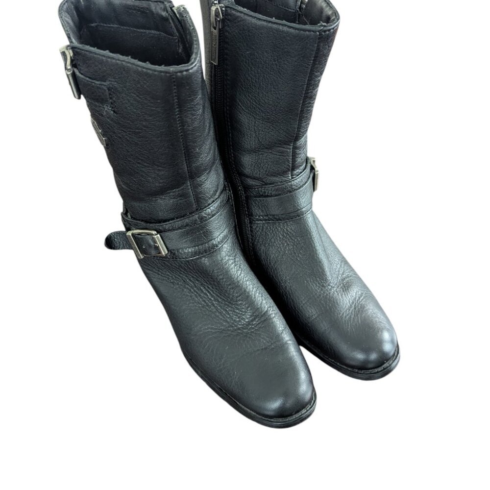 Harley-Davidson Black Leather Zip Up Women's Boots - Size 7.5 - Picture 5 of 15
